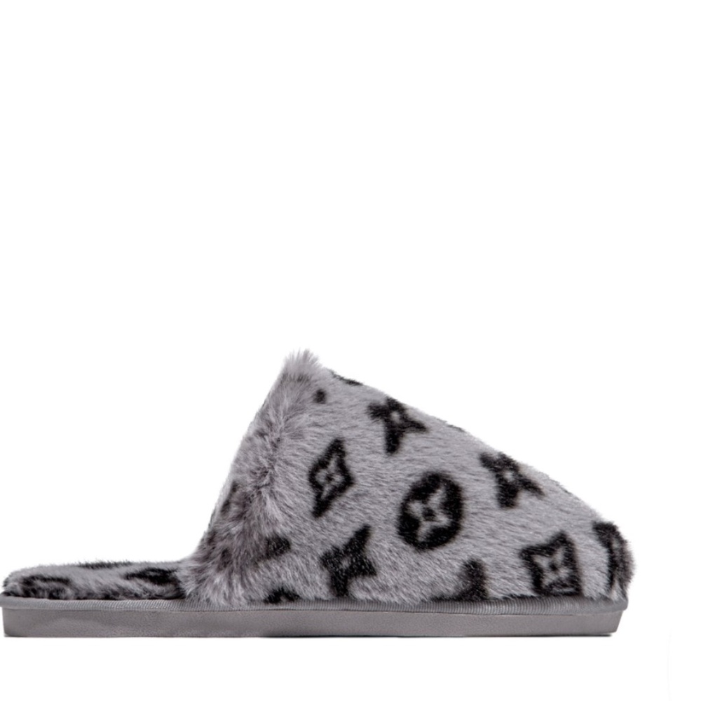 Gray Faux fur Slippers - Picture 3 of 3